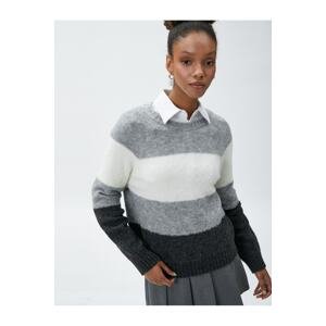 Koton Crew Neck Knitwear Sweater Long Sleeve Ribbed