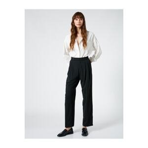 Koton Fabric Trousers Straight Leg Pleated Buttoned