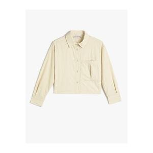 Koton Shirt Long Sleeve Wide Pocket Detailed Snap Button Parachute Fabric