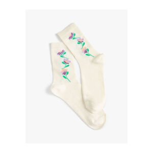 Koton Embroidered Floral Cleat Socks