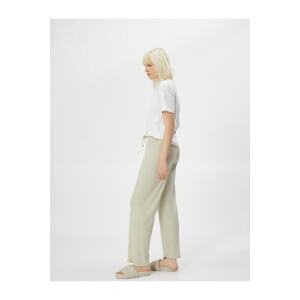 Koton Pajama Bottoms with Tie Waist, Straight Leg