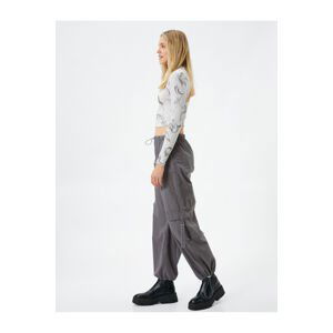 Koton Parachute Trousers with Elastic Waist, Pocket Detail, Stopper