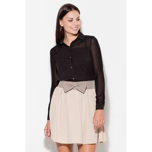 Mini flared skirt with Katrus bow beige