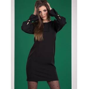 Dress with flared sleeves black