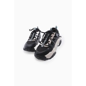 Marjin Women's High Transparent Sole Sneaker Lace-Up Sneakers Ojis Black.