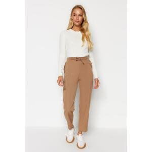 Trendyol Mink Rib Detail Cigarette Fit Knitted Pants