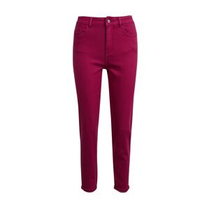 Orsay Tmavě růžové dámské zkrácené slim fit džíny - Dámské