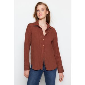 Trendyol Brown Textured Woven Shirt