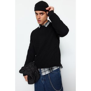 Trendyol Black Men's Regular/Real Fit Limited Edition Premium Sweatshirt.