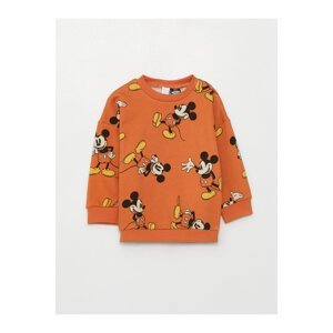 LC Waikiki Crew Neck Long Sleeve Mickey Mouse Printed Sweatshirt for Baby Boy.