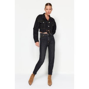 Trendyol High Waist Slim Mom Jeans with Lyocell Content, Black