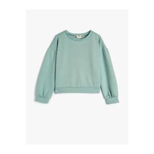 Koton 4WKG10330AK Cotton Girls' Sweatshirt BLUE