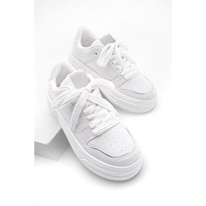 Marjin Women's Sneakers Lace-up High-Sole Sneakers Futaz White