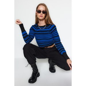 Trendyol Black Crew Neck Striped Knitwear Sweater