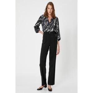 Koton Floral Shirt Long Sleeve Buttoned Classic Cuff Collar
