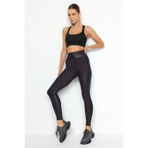 Trendyol Anthracite Glossy and Matte Fabric Block Consolidation Full Length Sports Tights