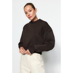 Trendyol Brown Thick Fleece Inside Stitching Detail Regular/Normal Knitted Sweatshirt