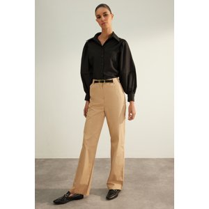Trendyol Beige Premium Quality Straight/Straight Cut Woven Trousers