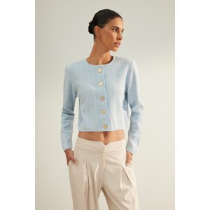 Trendyol Limited Edition Light Blue Glitter Knitwear Cardigan