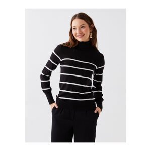 LC Waikiki Women's Turtleneck Striped Long Sleeve Knitwear Sweater
