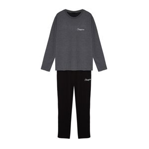 Trendyol Men's Anthracite Regular Fit Printed Knitted Pajamas Set
