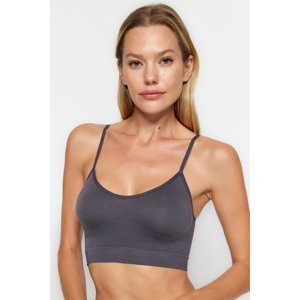 Trendyol Anthracite Seamless/Seamless Bustier with Straps