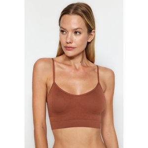Trendyol Brown Seamless/Seamless Bustier with Straps