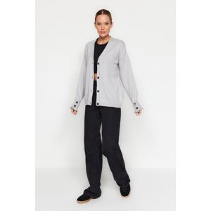Trendyol Gray More Sustainable Oversize Knitwear Cardigan