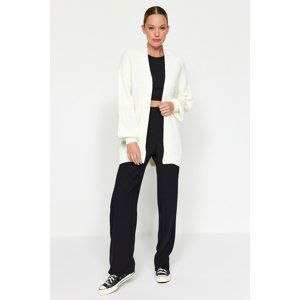 Trendyol Ecru More Sustainable Midi Basic Knitwear Cardigan