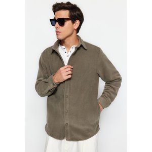 Trendyol Khaki Unisex Regular Fit Side Pocket Fleece Thick Winter Casual Shirt Jacket