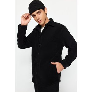 Trendyol Black Unisex Regular Fit Side Pocket Fleece Thick Winter Casual Shirt Jacket