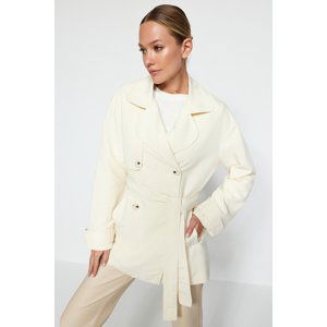 Trendyol Ecru Belted Water-repellent Trench Coat