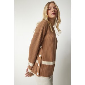 Happiness İstanbul Women's Biscuit Button Detailed Knitwear Sweater