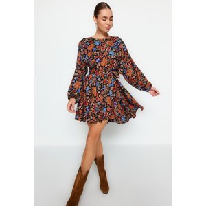 Trendyol Multicolored Belted Viscose Woven Dress with Flounce Skirt