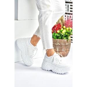 Fox Shoes Women's White Thick-soled Sneakers. Sneakers