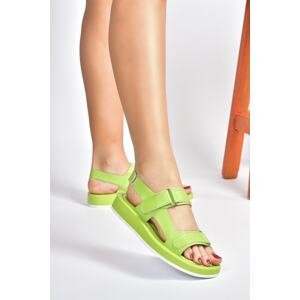 Fox Shoes Green Women's Daily Velcro Sandals