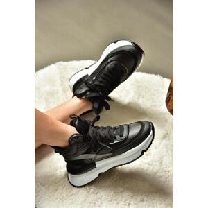 Fox Shoes R973116004 Black Thick Soled Sneakers Sneakers