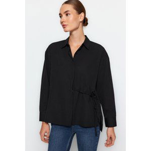 Trendyol Black Waist Detail Woven Shirt