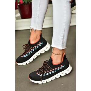 Fox Shoes P751020104 Black Fabric Women's Sneakers Sneakers