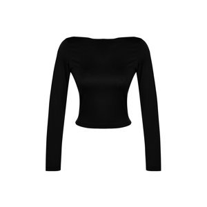 Trendyol Black Cut Out Detailed Slim, Flexible Knitted Blouse