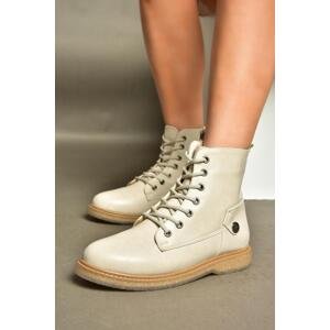Fox Shoes R374821609 Beige Women's Classic Low-Soled Boots