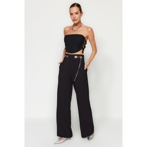 Trendyol Black Wide Leg Trousers with Accessory