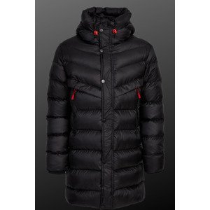 D1fference Men's Hooded Water and Windproof Black Inflatable Fiber Filled Long Winter Coat, Parka Coat.