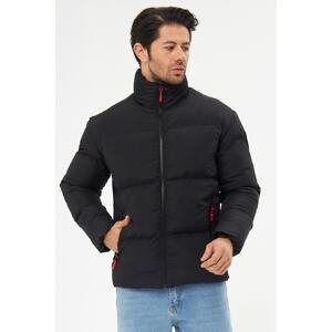D1fference Men's Black Inner Lined Waterproof And Windproof Inflatable Winter Coat.