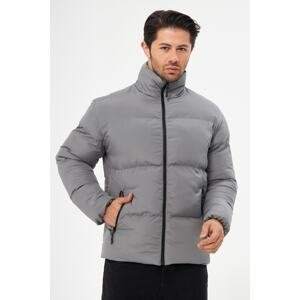 D1fference Men's Gray Inner Lined Water And Windproof Puffy Winter Coat.