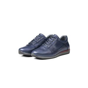 Ducavelli Lion Point Men's Casual Shoes From Genuine Leather With Plush Shearling, Navy Blue.