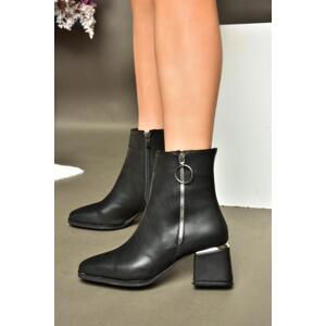 Fox Shoes R524500309 Women's Black Thick Heeled Boots