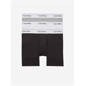 Sada tří pánských boxerek v černé, bílé a šedé barvě Calvin Klein Unde - Pánské