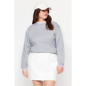 Trendyol Curve Gray Stitch Detail Fine Knitted Sweatshirt