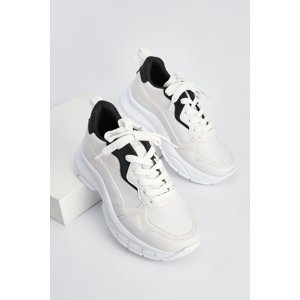 Marjin Women's High Sole Sneaker Lace Up Sneakers Rasof White
